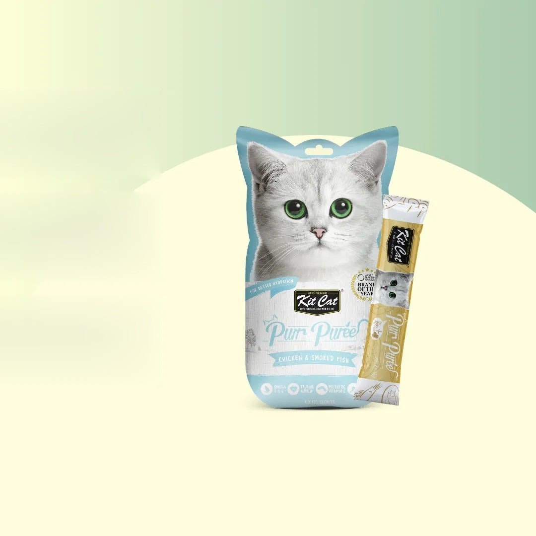 Kit Cat PurrPuree - Poulet et Poisson Fumés 60g