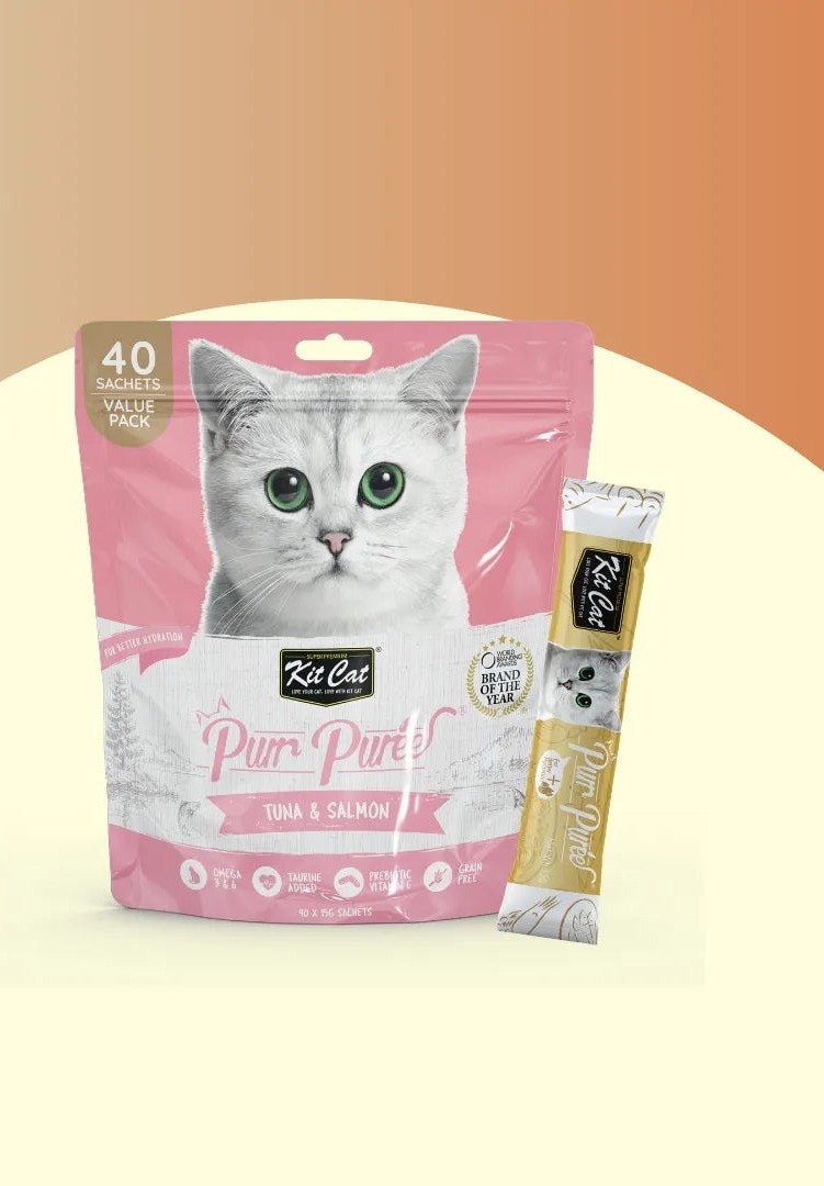 Kit Cat PurrPuree Value Pack - Thon et Saumon 40x15g