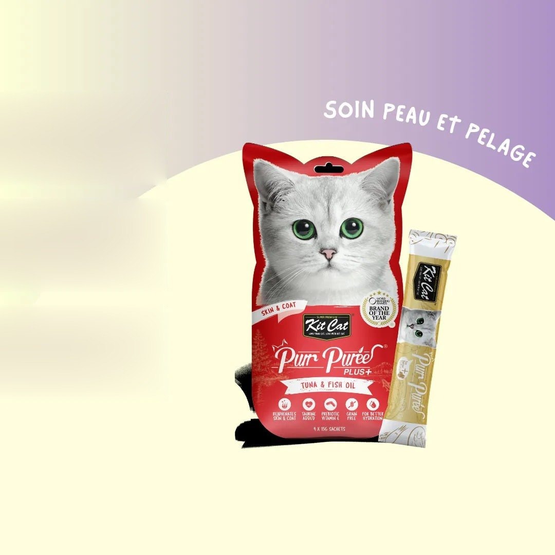 Kit Cat PurrPureePLUS - Thon (Peau et pelage) 60g